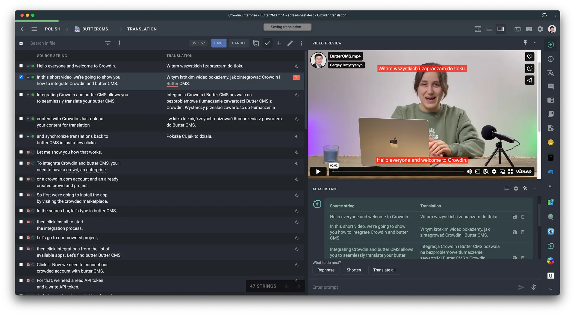 Video preview, Crowdin Video Preview in Crowdin