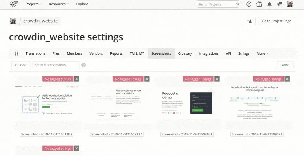 context via screenshots